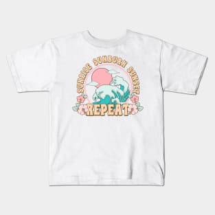 Sunrise,Sunburn,Sunset Repeat Kids T-Shirt